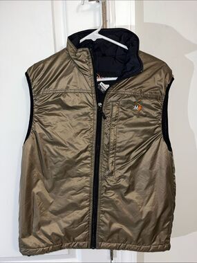 Women’s Trail Hiking Brown Puffer Moonstone Packable Down Vest Jacket S Nylon